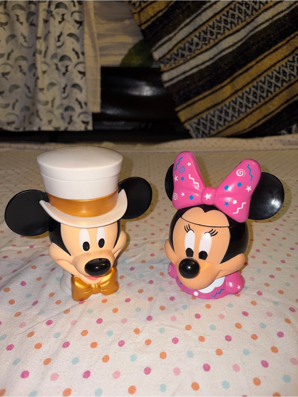 Disney On Ice Mickey Minnie Shaved Ice Cups Souvenir Collectible Set of 2